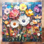 Abstracte bloemenraamkleuring raamsticker (Vel 2)