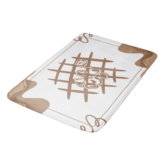 Abstracte Bloemenrooster Badmat (Gekanteld)