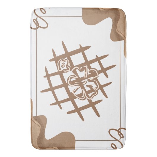 Abstracte Bloemenrooster Badmat (Voorkant Verticaal)