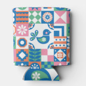 Abstracte bloemenScandinavische folklore Kaart Blikjeskoeler (Achterkant)