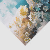 Abstracte bloemenschilderij achtergrond decoupage tissuepapier (Detail)