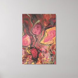 Abstracte bloemenschilderij Print