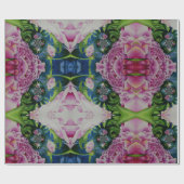 Abstracte bloemenschilderij waterverf, boho retro cadeaupapier (Vlak)