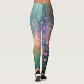 Abstracte bloemenschildering met levendige kleuren leggings (Achterkant)