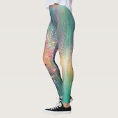 Abstracte bloemenschildering met levendige kleuren leggings (Links)