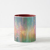 Abstracte bloemenschildering met levendige kleuren mok (Midden)