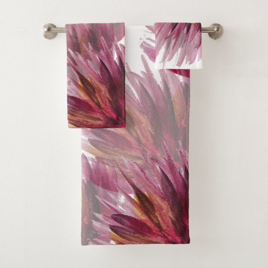 Abstracte bloemenschildering met waterverf handges bad handdoek (Insitu)