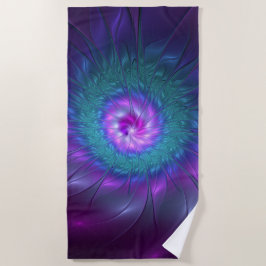 Abstracte bloemenschoonheid Kleurrijke fractale ku Strandlaken