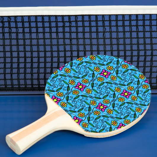 Abstracte bloemenslagplaat tafeltennisbatje (Insitu)