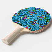 Abstracte bloemenslagplaat tafeltennisbatje (Voorkant Gekanteld)