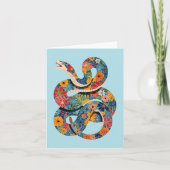 Abstracte Bloemenslang Kleurrijk Schilderij Kaart (Voorkant)