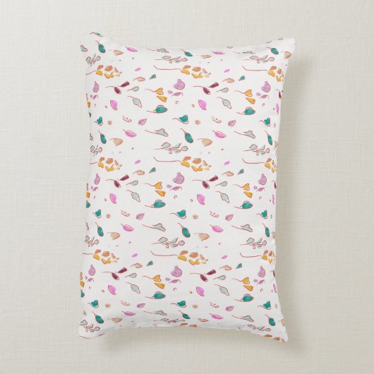 Abstracte bloemensporen accent kussen (Achterkant (Verticaal))