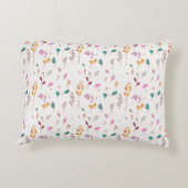 Abstracte bloemensporen accent kussen (Achterkant)