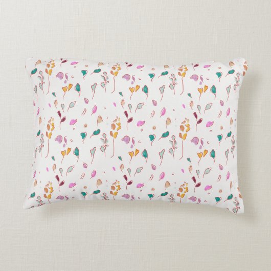 Abstracte bloemensporen accent kussen (Achterkant)