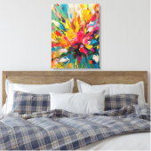 Abstracte Bloemensymfonie Fine Art Canvas Afdruk (Insitu (Slaapkamer))