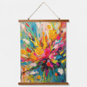 Abstracte Bloemensymfonie Fine Art Hangend Wandkleed (Voorkant)