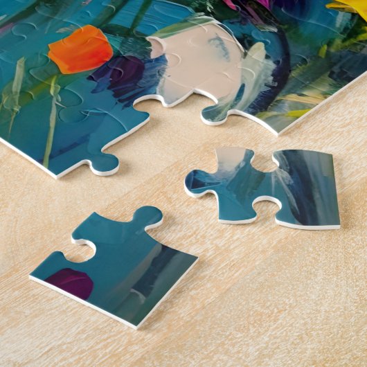 Abstracte Bloemensymfonie Fine Art Legpuzzel (Zijkant)