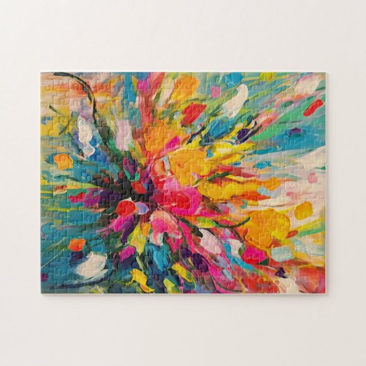 Abstracte Bloemensymfonie Fine Art Legpuzzel (Horizontaal)