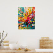 Abstracte Bloemensymfonie Fine Art Poster (Keuken)