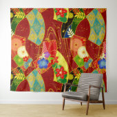 Abstracte bloementapijt wandkleed (In Situ (horizontaal))