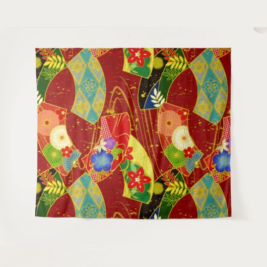 Abstracte bloementapijt wandkleed (Voorkant (horizontaal))