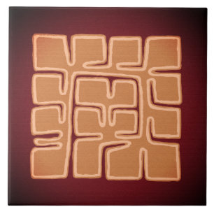 Abstracte bloementegel - Arts and Crafts-beweging Tegeltje