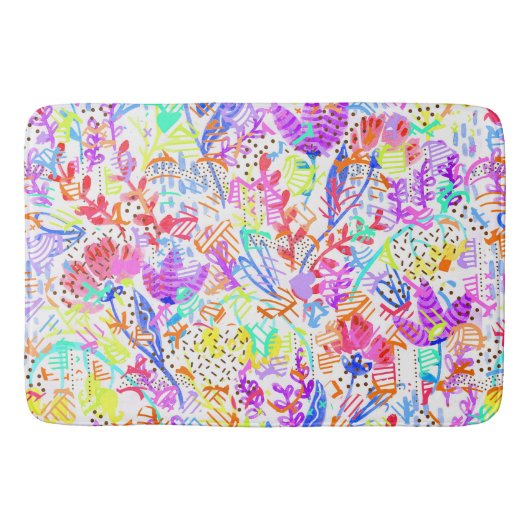Abstracte bloementepatronen met een kleur badmat (Voorkant)