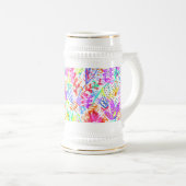 Abstracte bloementepatronen met een kleur bierpul (Voorkant rechts)