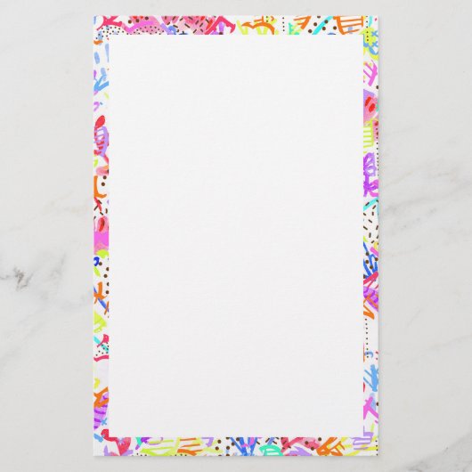 Abstracte bloementepatronen met een kleur briefpapier (Voorkant)
