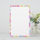 Abstracte bloementepatronen met een kleur briefpapier (Staand voorkant)