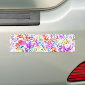 Abstracte bloementepatronen met een kleur bumpersticker (Op auto)