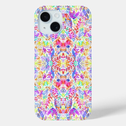 Abstracte bloementepatronen met een kleur Case-Mate iPhone case (Achterkant)