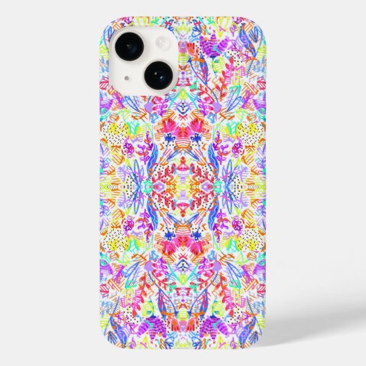 Abstracte bloementepatronen met een kleur Case-Mate iPhone case (Achterkant)