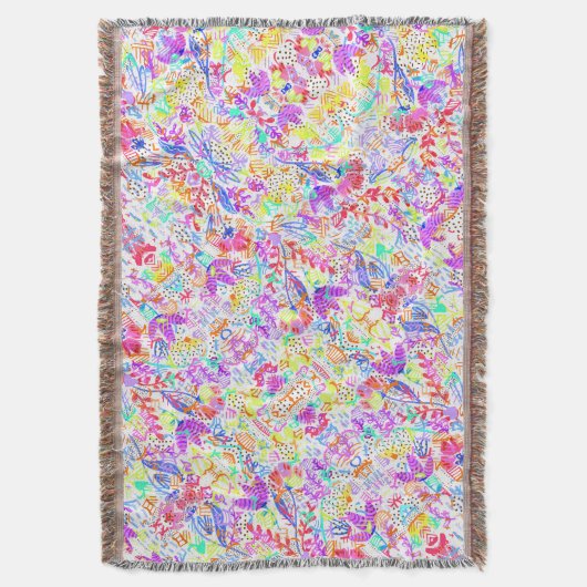 Abstracte bloementepatronen met een kleur deken (Voorkant Verticaal)