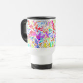 Abstracte bloementepatronen met een kleur reisbeker (Voorkant links)