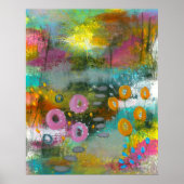 Abstracte bloementuin bloemschilderij botanische s poster (Voorkant)