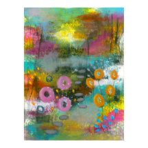 Abstracte bloementuin bloemschilderij botanische s