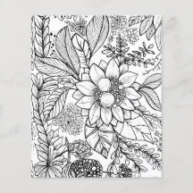 Abstracte bloementuin Design kleur In pagina