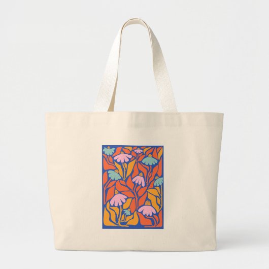 'Abstracte Bloementuin' Moderne Kunst Grote Tote Bag (Voorkant)
