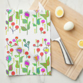 Abstracte bloementuin  theedoek (Quarter Fold)