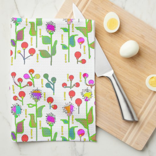 Abstracte bloementuin theedoek (Quarter Fold)