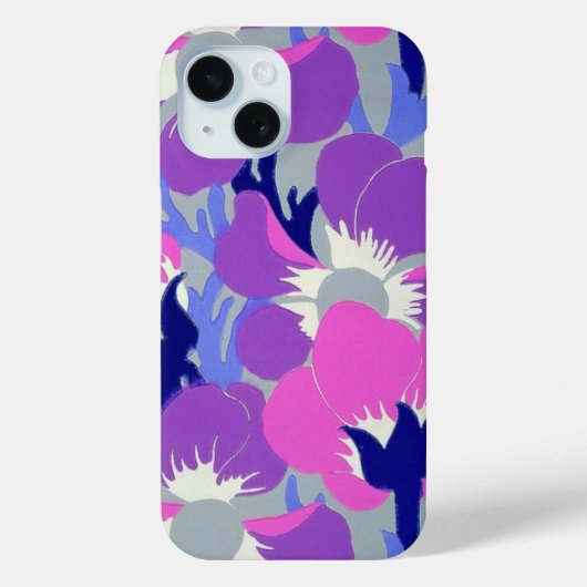 Abstracte Bloemenverrukking - Paarse en grijs Case-Mate iPhone Case (Achterkant)