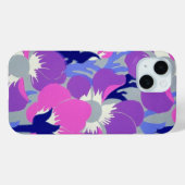 Abstracte Bloemenverrukking - Paarse en grijs Case-Mate iPhone Case (Achterkant (horizontaal))