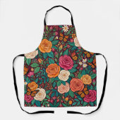 Abstracte bloemenvlinders rozen schort (Voorkant)