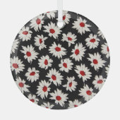 Abstracte bloemetjes, een kunstzinnig waterverf pa glas ornament (Voorkant)