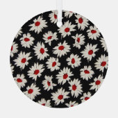 Abstracte bloemetjes, een kunstzinnig waterverf pa glas ornament (Achterkant)