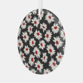 Abstracte bloemetjes, een kunstzinnig waterverf pa glas ornament (Voorkant links)