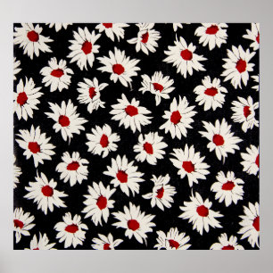 Abstracte bloemetjes, een kunstzinnig waterverf pa poster