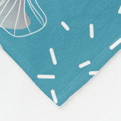 Abstracte bloemetjes op mooie lichtblauwe tinten fleece deken (Hoek)