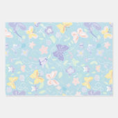 Abstracte bloemetjes Spring Soft Pastel set van 3 Inpakpapier Vel (Voorkant 2)